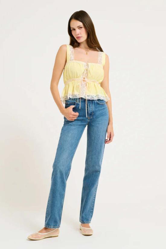  RUMORED 블라우스 소문난 기념품 탑 커스터드 - OTHER BRANDS