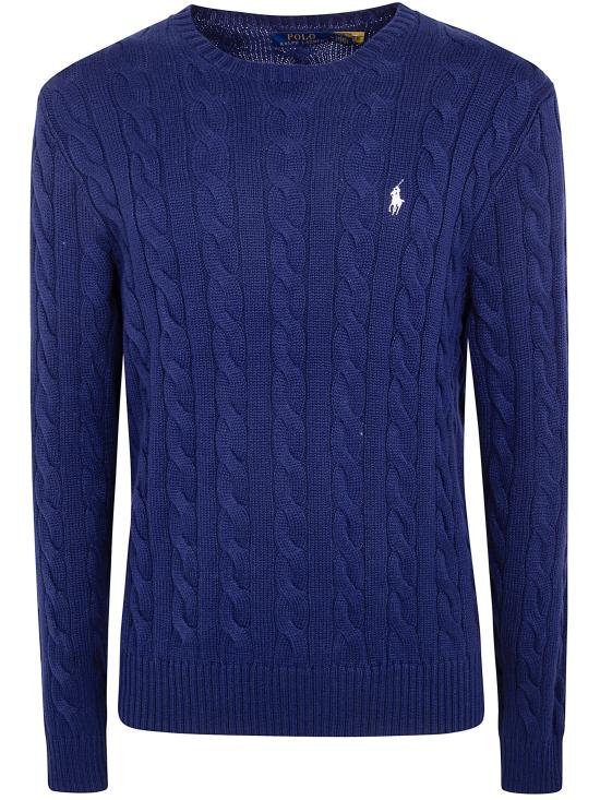 26SS 폴로 랄프로렌 로고 자수 케이블 니트 스웨터 710 775 885 536 BRIGHT NAVY