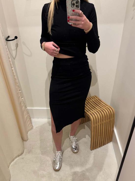  WAVEKELLY PRIVATE LABEL 긴팔 티셔츠 웨이브켈리 프라이빗 라벨 업사이클링 모크넥 립 탑 - OTHER BRANDS