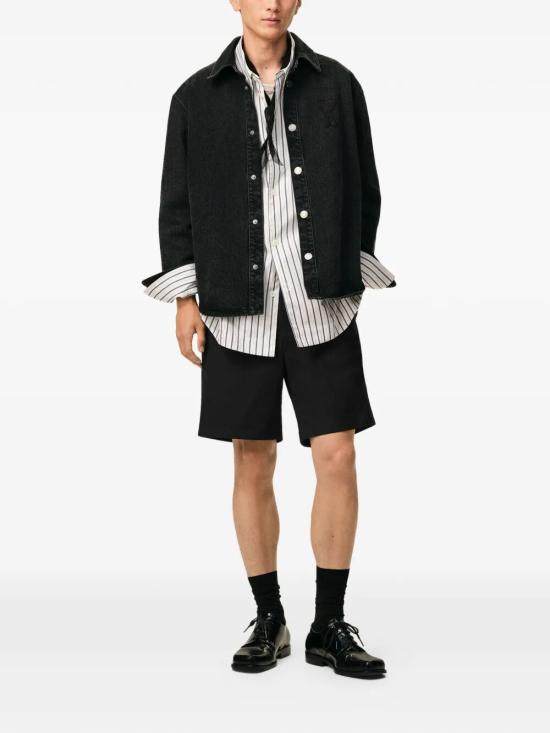 26SS 아미 코튼 엘라스티케이티드 웨이스트 아미 드 하트 쇼츠 HSO835 CO0132 001 BLACK - AMI