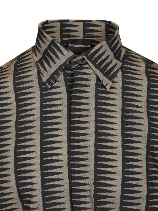 26SS 엠포리오 아르마니 긴팔 셔츠 EM004178 AF14214 FB472 FANCY PATTERN BLUE NAVY - EMPORIO ARMANI