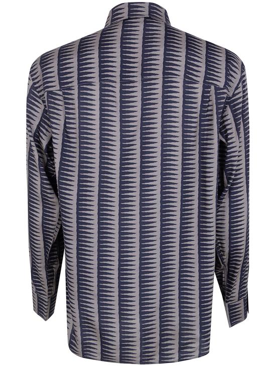 26SS 엠포리오 아르마니 긴팔 셔츠 EM004178 AF14214 FB472 FANCY PATTERN BLUE NAVY - EMPORIO ARMANI