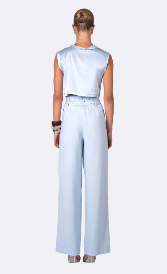  논살란트 레이블 민소매 티셔츠 무심한 라벨 멜 크롭탑 - NONCHALANT LABEL