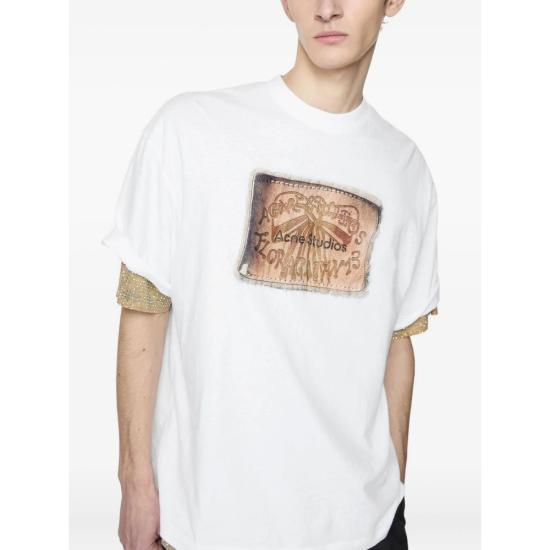 26SS 아크네 스튜디오 로고 티셔츠 CL0391 WHITE - ACNE STUDIOS