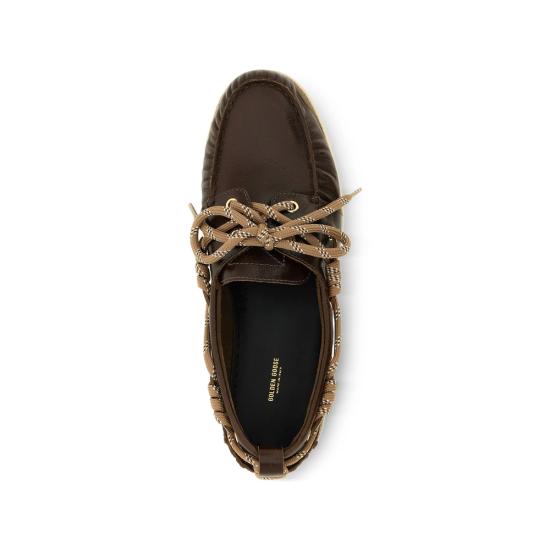 26SS 골든구스 글로시 레더 크루즈 로퍼 GMF00883 F008318 55381 BROWN - GOLDEN GOOSE