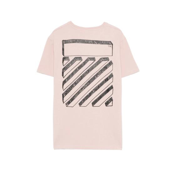26SS [키즈] 오프화이트 티셔츠 44GAA001S26 J008 651 PINK - OFF WHITE