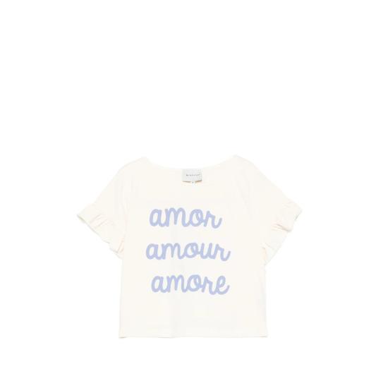 26SS [키즈] Mipounet 티셔츠 1125 01 AMOUR ECRU NEUTRALS