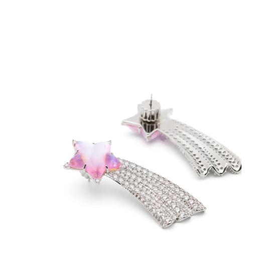 26SS 위민 싱글 이어링 26142PNK00DLR SILVER WHITE - YVMIN