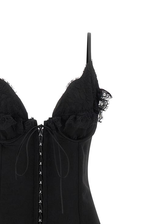 26SS 알렉산더 맥퀸 롱 원피스 863779QEAHZ1000 Black - ALEXANDER MCQUEEN