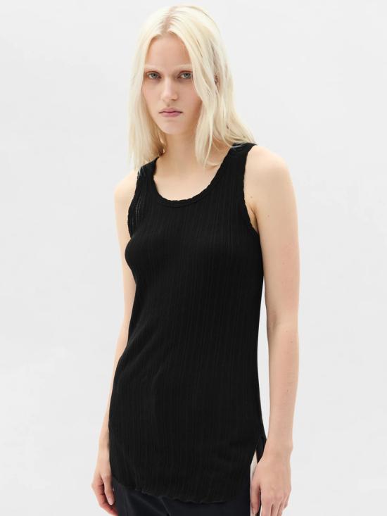 26SS 앤 드뮐미스터 민소매 티셔츠 B0011982 FA736 099 Black - ANN DEMEULEMEESTER