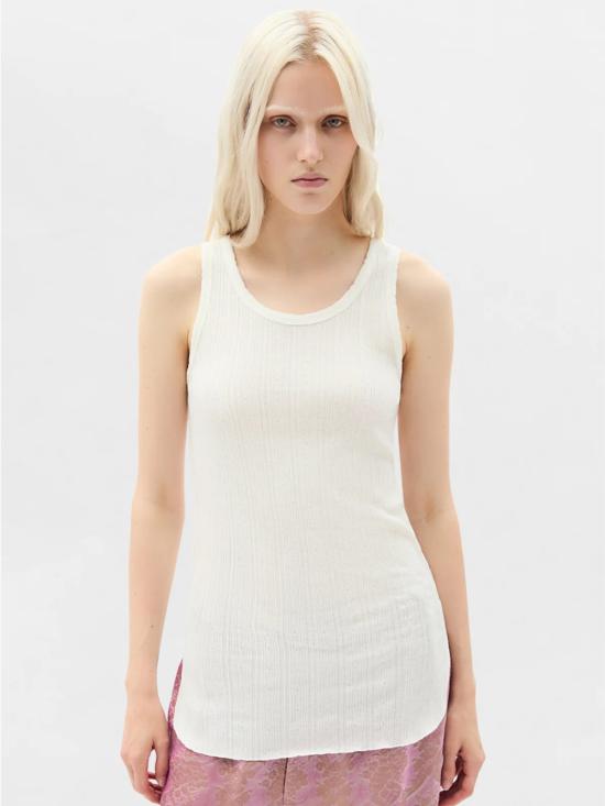 26SS 앤 드뮐미스터 민소매 티셔츠 B0011982 FA736 002 Natural white - ANN DEMEULEMEESTER