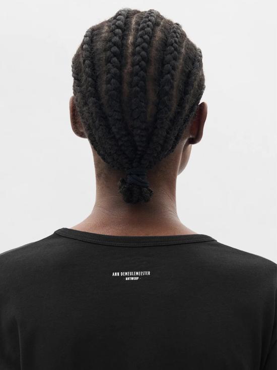 26SS 앤 드뮐미스터 반팔 티셔츠 B0013925 FA206 099 Black - ANN DEMEULEMEESTER
