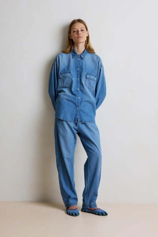  Hod 데님 셔츠 Kaitline 데님 셔츠 블루 스트라이프 - OTHER BRANDS