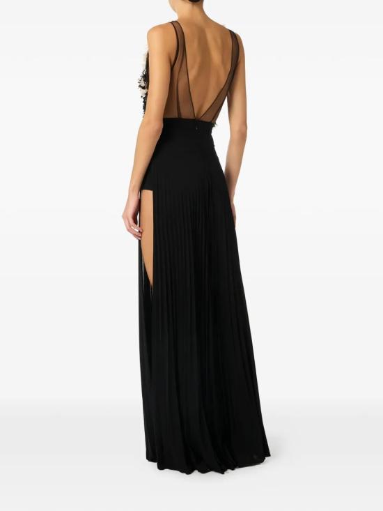 26SS 엘리자베타프랜치 롱 원피스 ABR4462E2 685 NERO BURRO - ELISABETTA FRANCHI