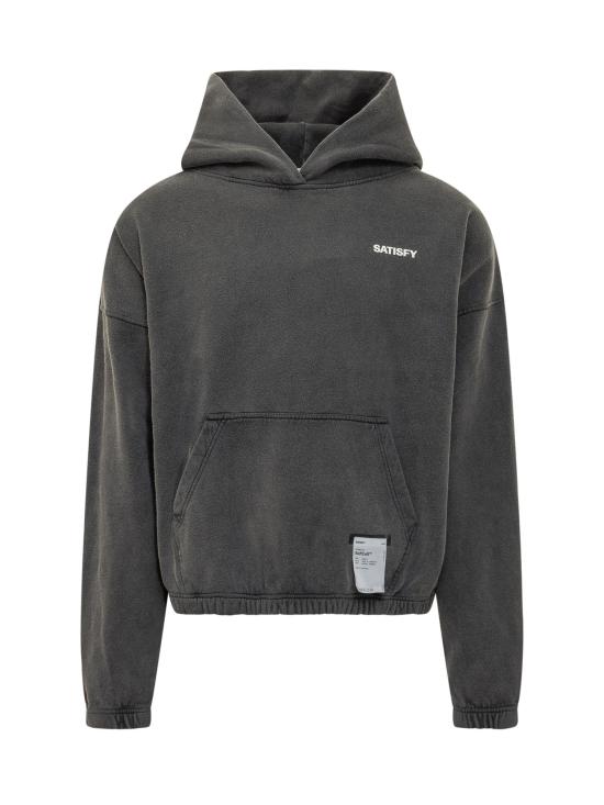 26SS 새티스파이 후드 티셔츠 11046 00A02 AGED BLACK