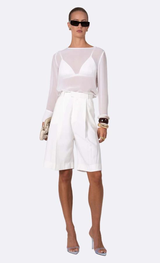  논살란트 레이블 블라우스 논샬런트 라벨 블레어  세트 화이트