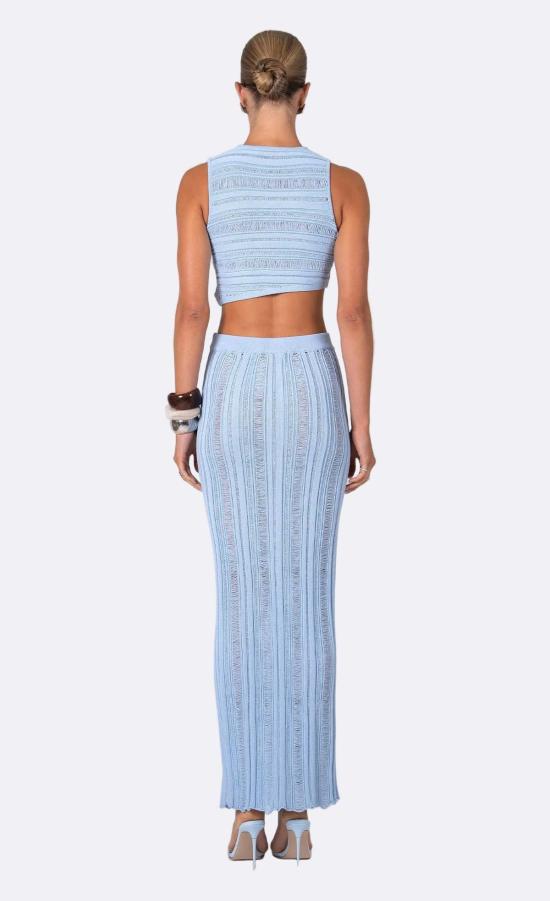  논살란트 레이블 민소매 티셔츠 논샬랑 라벨 자스민 크롭탑 베이비 블루 - NONCHALANT LABEL