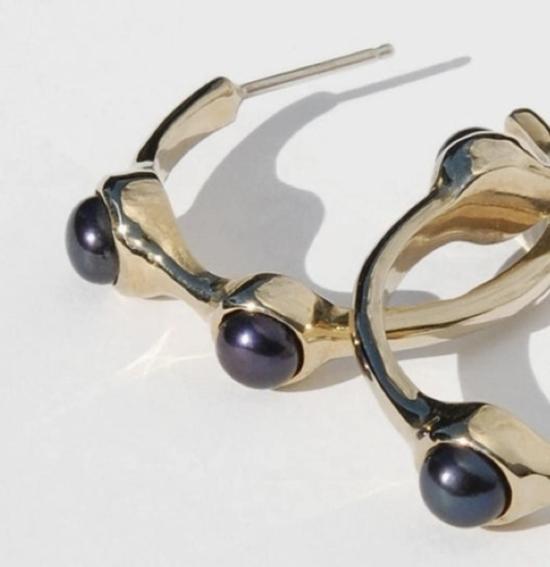  티로 티로 이어링 스페라 후프 블랙 펄 - TIRO TIRO