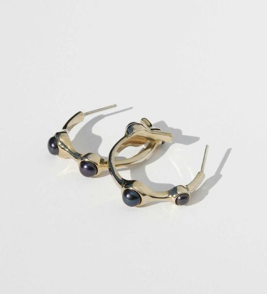  티로 티로 이어링 스페라 후프 블랙 펄 - TIRO TIRO