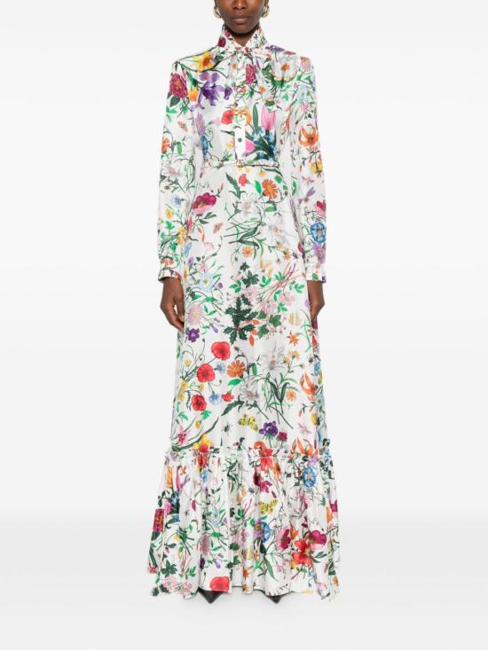  구찌 원피스 프린트 실크 드레스 멀티컬러 - GUCCI