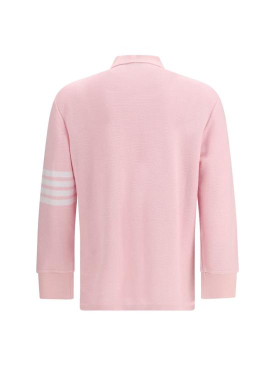26SS 톰브라운 텍스쳐드 피케 4바 롱슬리브 폴로셔츠 MJP234A J0248 680 LIGHT PINK DOM - THOM BROWNE