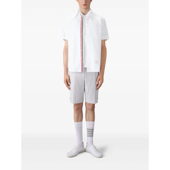 26SS 톰브라운 클래식 피케 4바 숏슬리브 폴로 티셔츠 MJP110P 00050 100 WHITE DOM - THOM BROWNE