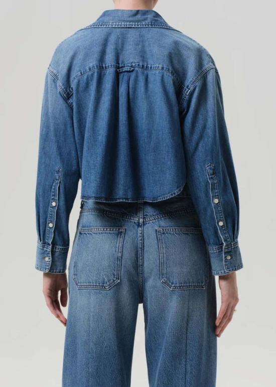  시티즌 오브 휴머니티 데님 셔츠 Citizens Of Humanity Ana Denim Cropped Shirt Somerset - CITIZEN OF HUMANITY
