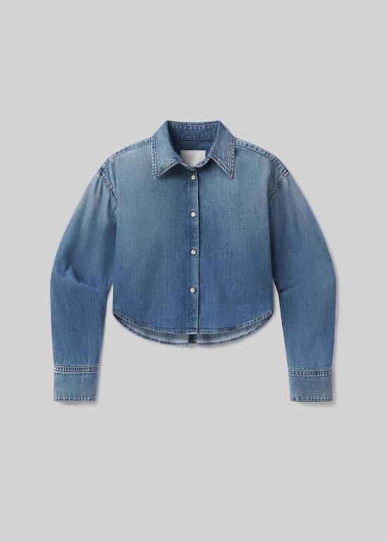  시티즌 오브 휴머니티 데님 셔츠 Citizens Of Humanity Ana Denim Cropped Shirt Somerset - CITIZEN OF HUMANITY