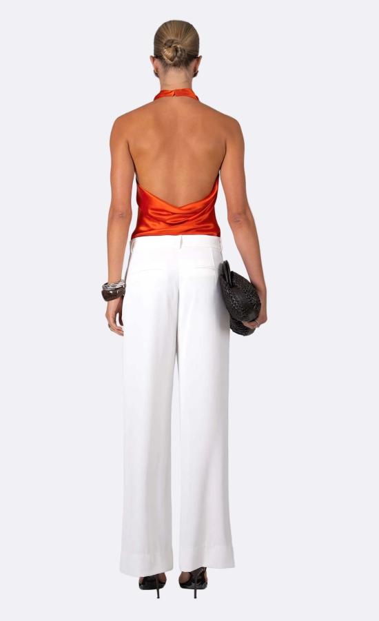  논살란트 레이블 스트레이트 팬츠 무심한 라벨 클라우디아 팬츠 화이트 - NONCHALANT LABEL