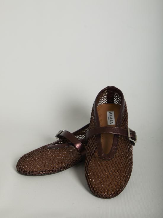 26SS 알라이아 피쉬넷 발레 플랫 AA3A029TK028 BRONZE - ALAIA