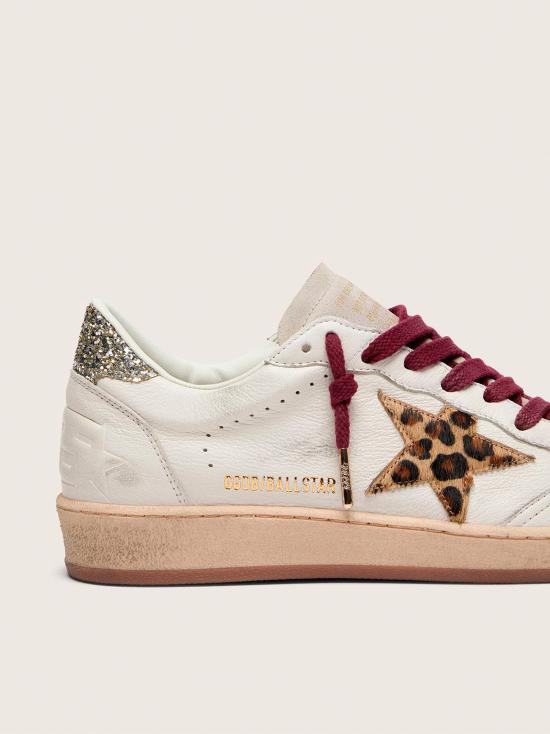 26SS 골든구스 포니 레오파드 스타 볼스타 스니커즈 GWF00117F008068 12382 WHITE GREY HORSY PLATINUM - GOLDEN GOOSE