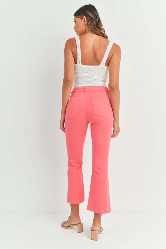  저스트 블랙 데님 크롭 팬츠 크롭 데미 플레어 팬츠 - JUST BLACK DENIM