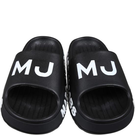 [키즈] 마크제이콥스 뮬 마크 제이콥스 아동용 로고 슬리퍼 블랙 - MARC JACOBS