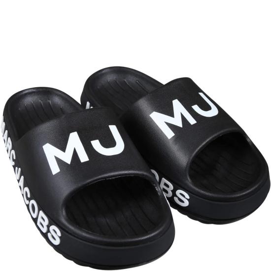 [키즈] 마크제이콥스 뮬 마크 제이콥스 아동용 로고 슬리퍼 블랙 - MARC JACOBS