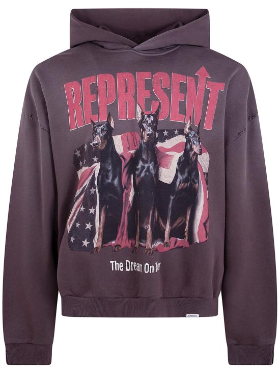 26SS 리프레젠트 후드 티셔츠 MLM100618 BLACK