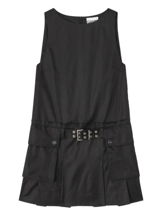 26SS 가니 미디 원피스 A1030167099 BLACK