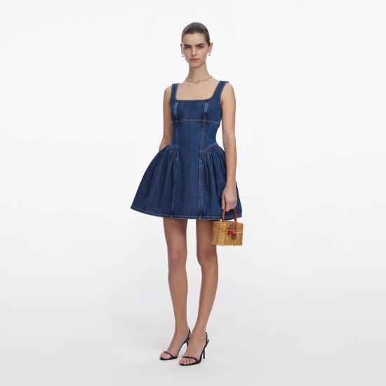 26SS 셀프 포트레이트 데님 원피스 SS26822SABLBLUE - SELF PORTRAIT