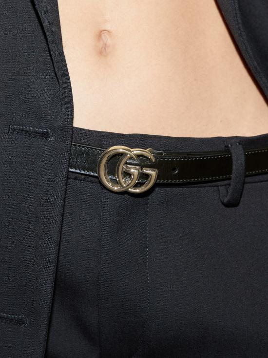 26SS 구찌 GG 마몽 씬 벨트 4094170AAA51000 BLACK - GUCCI
