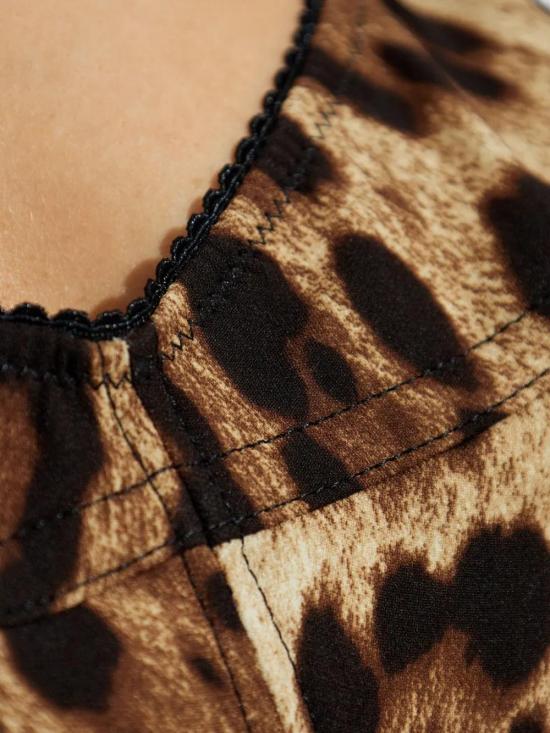 26SS 돌체앤가바나 레오파드 샤무스 뷔스티에 탑 F7W98TGDCLPHY13M BROWN - DOLCE & GABBANA