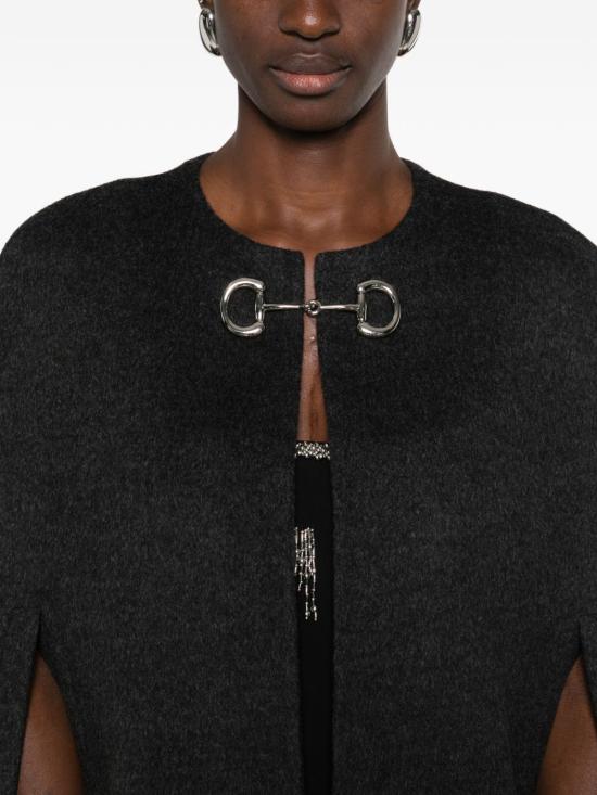 26SS 구찌 홀스빗 실크 울 케이프 852796ZAQW01179 GREY - GUCCI