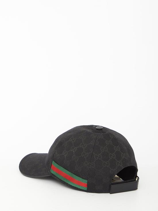 26SS 구찌 웹 디테일 GG 캔버스 베이스볼 캡 200035KQWBG1060 BLACK - GUCCI
