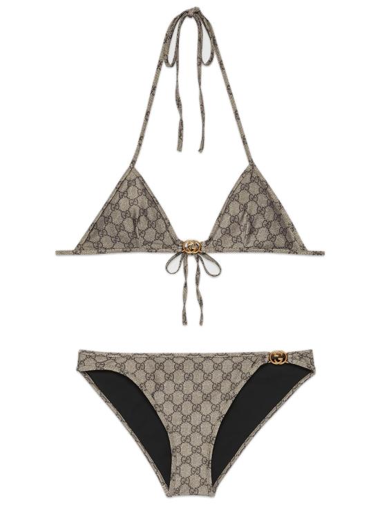 26SS 구찌 프린티드 GG 스트레치 저지 비키니 688999XHAK32270 BEIGE