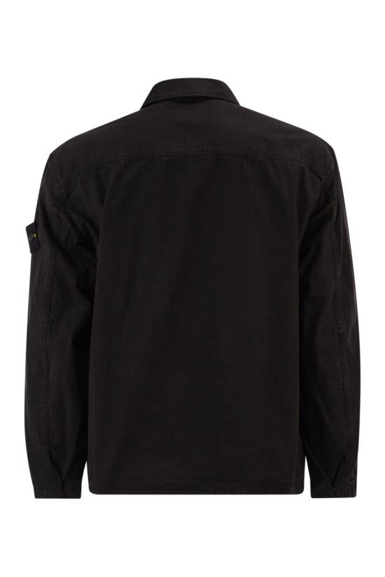 26SS 스톤 아일랜드 머서라이즈드 오가닉 코튼 립스탑 컴포트핏 집업 오버셔츠 L1S151200005S0298V0029 BLACK - STONE ISLAND