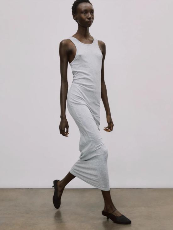 26SS 엔타이어 스튜디오 미디 원피스 ESSS26DR01908GREYMARLE - ENTIRE STUDIOS