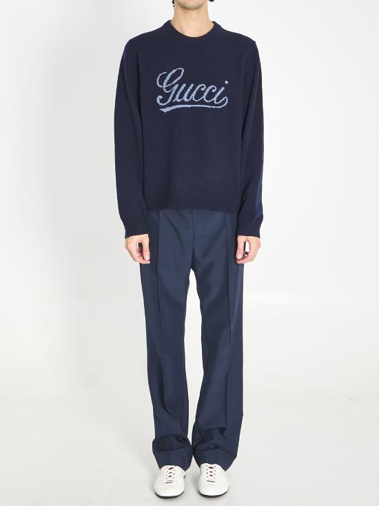 26SS 구찌 인타르시아 울 스웨터 795347XKD744071 BLUE - GUCCI