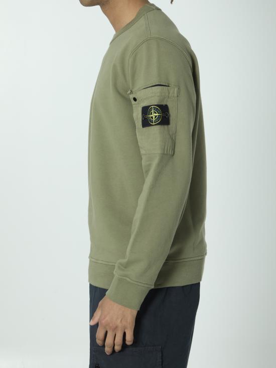 26SS 스톤 아일랜드 코튼 플리스 크루넥 스웨트셔츠 L1S156100019S0410V005G GREEN - STONE ISLAND