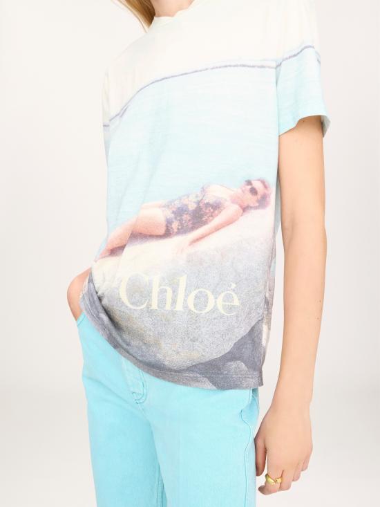26SS 끌로에 반팔 티셔츠 CH26UJH11288107 CLEAR BLUE - CHLOE