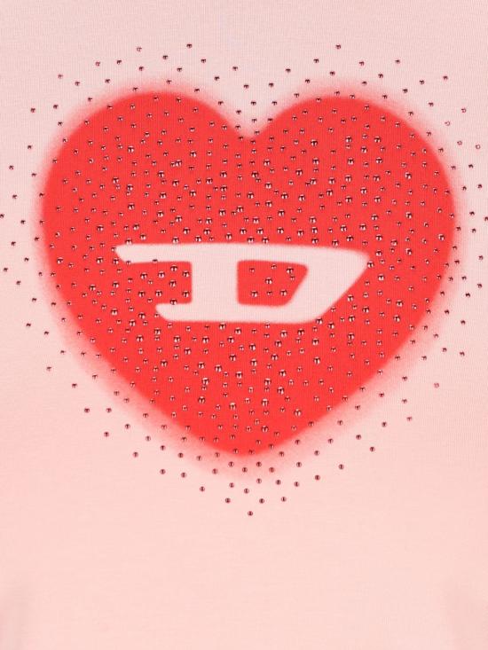 26SS 디젤 Slim heart print 티셔츠 A209800QHHA33L PINK - DIESEL