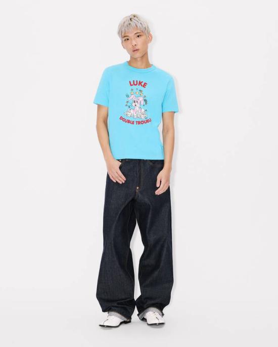 26SS 겐조 반팔 티셔츠 FG55TS1024SK68 CLEAR BLUE - KENZO