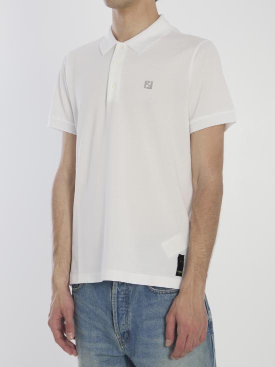 26SS 펜디 FF 메탈 피케 폴로 티셔츠 FY0985AUA5F0QA0 WHITE - FENDI